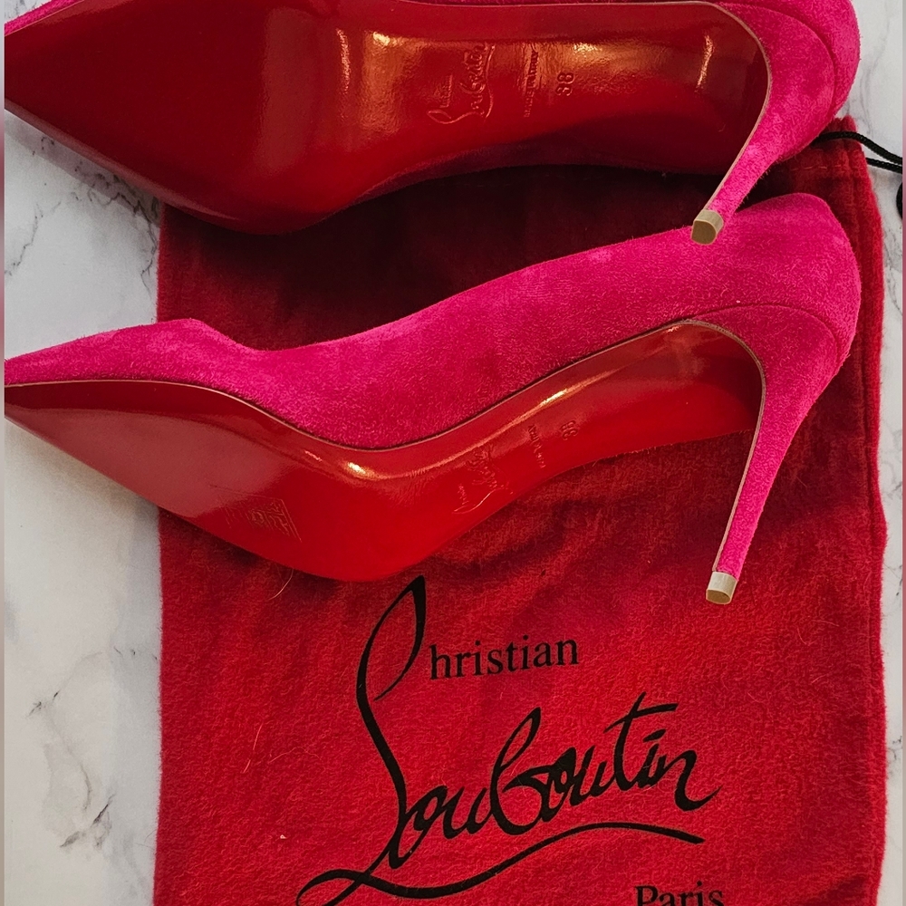 Kate 85 VEAU VELOURS - Pink Suede Louboutin Pumps